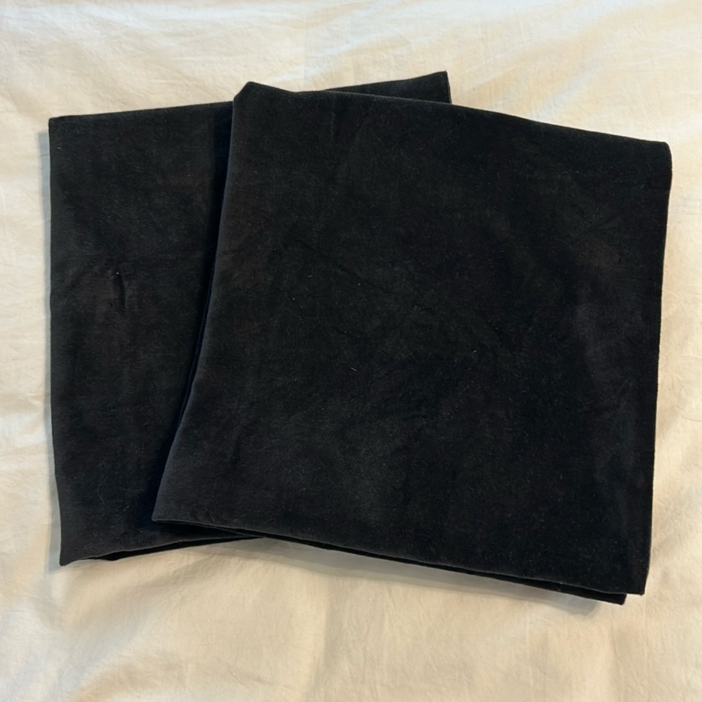 IKEA black velvet pillow covers